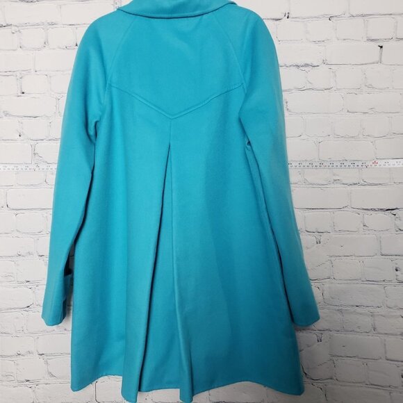 Averado Bessi Designer 100% Wool Coat Turquoise Blue NWT size 14 - Picture 7 of 14